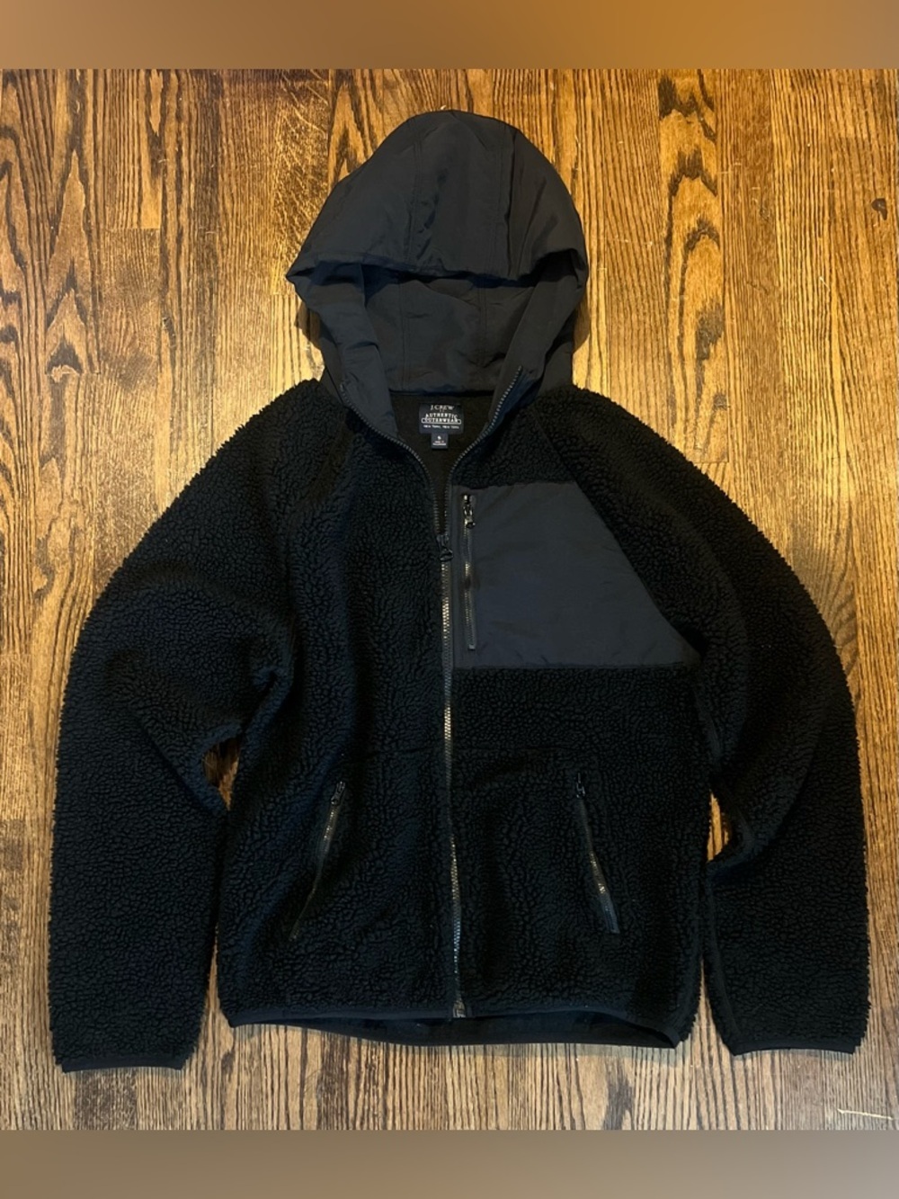 J. Crew Black Sherpa Zip Jacket